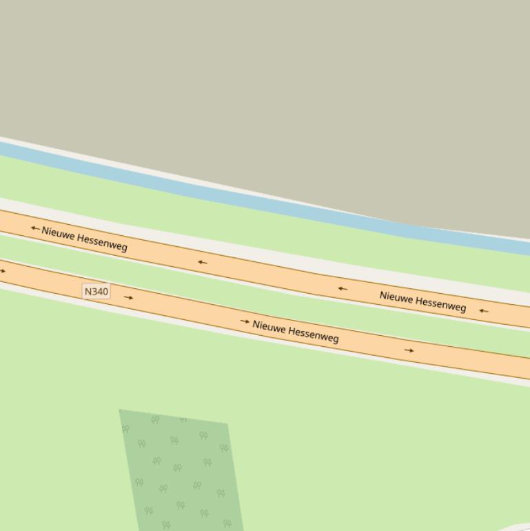 Kaart van de Nieuwe Hessenweg.