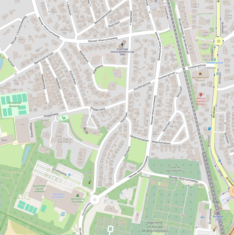 Kaart van de Nieuwe Hilversumseweg.