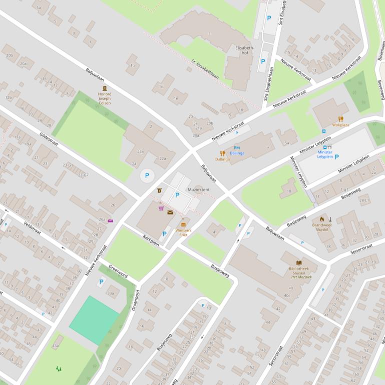 Kaart van de Nieuwe Kerkstraat.