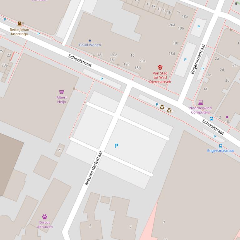 Kaart van de Nieuwe Kerkstraat.