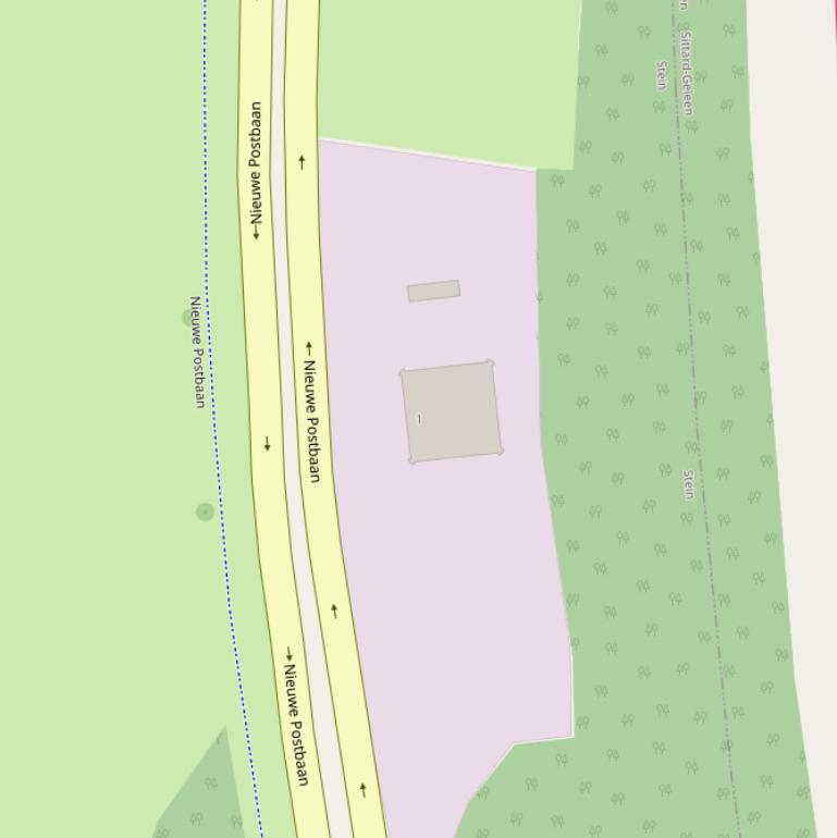 Kaart van  Nieuwe Postbaan.