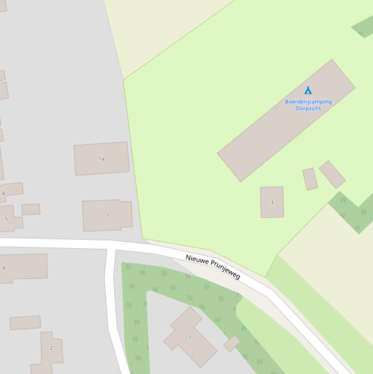 Kaart van de Nieuwe Prunjeweg.