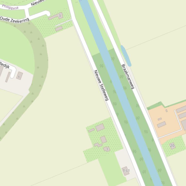 Kaart van de Nieuwe Stelleweg.