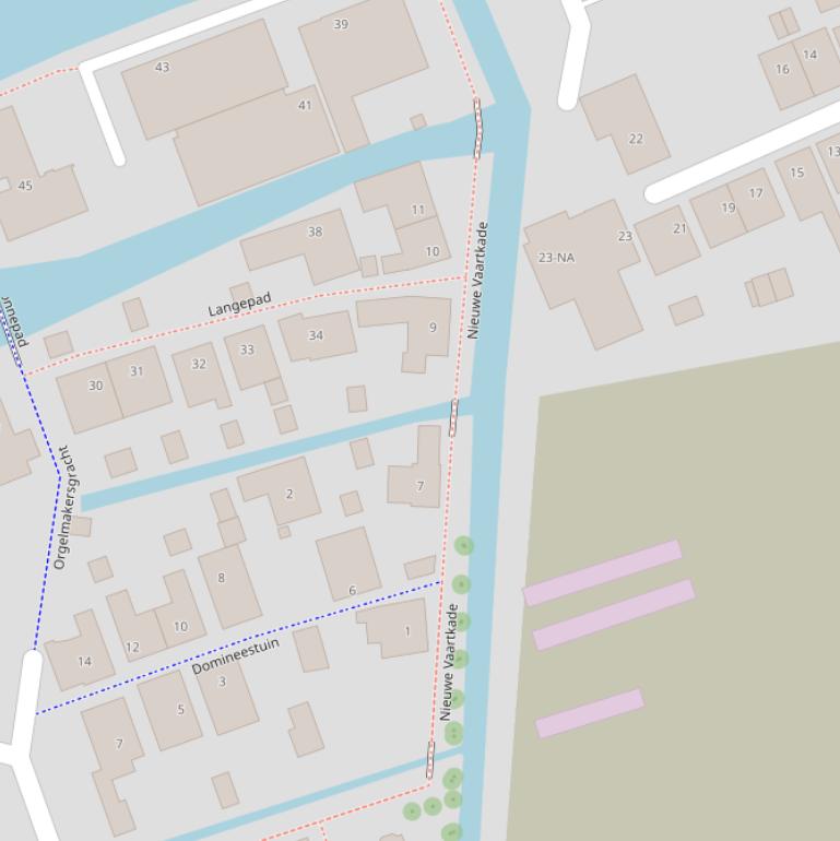 Kaart van de Nieuwe Vaartkade.