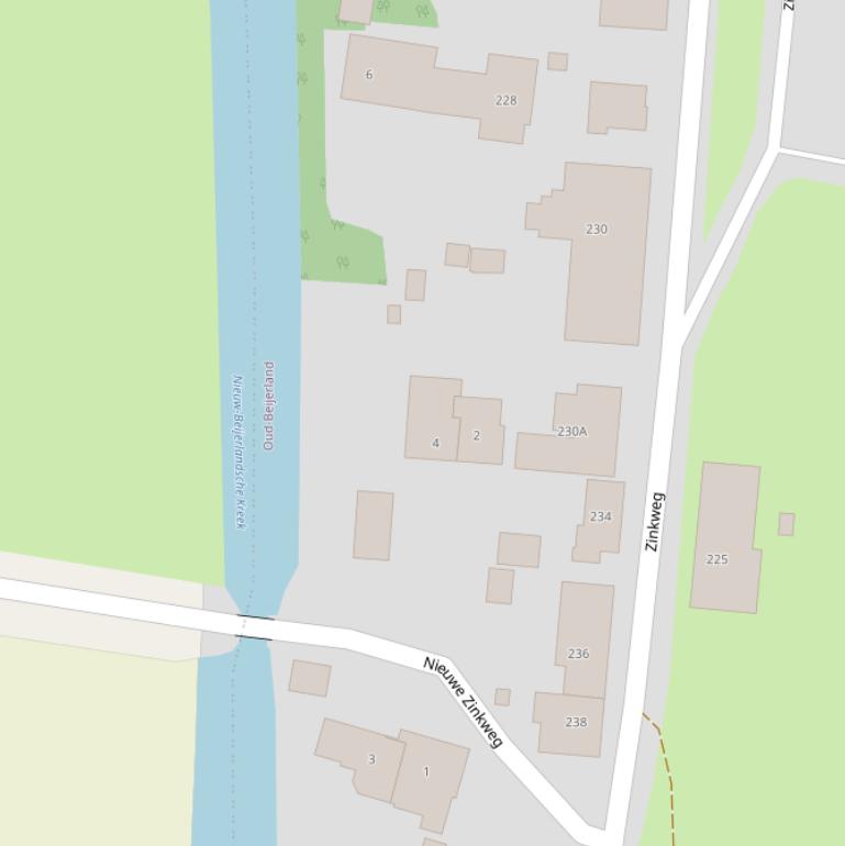 Kaart van de Nieuwe Zinkweg.