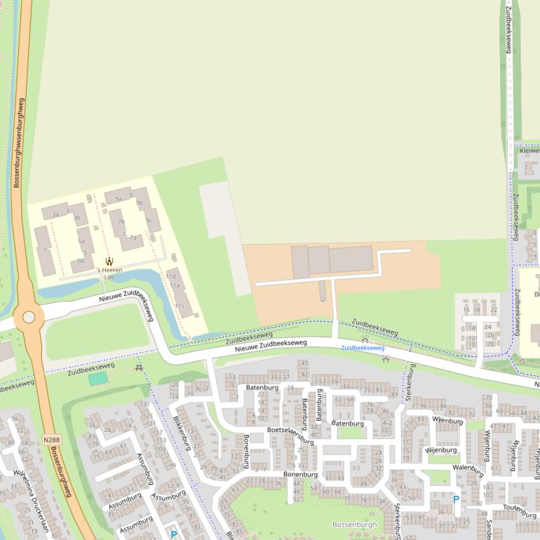 Kaart van de Nieuwe Zuidbeekseweg.