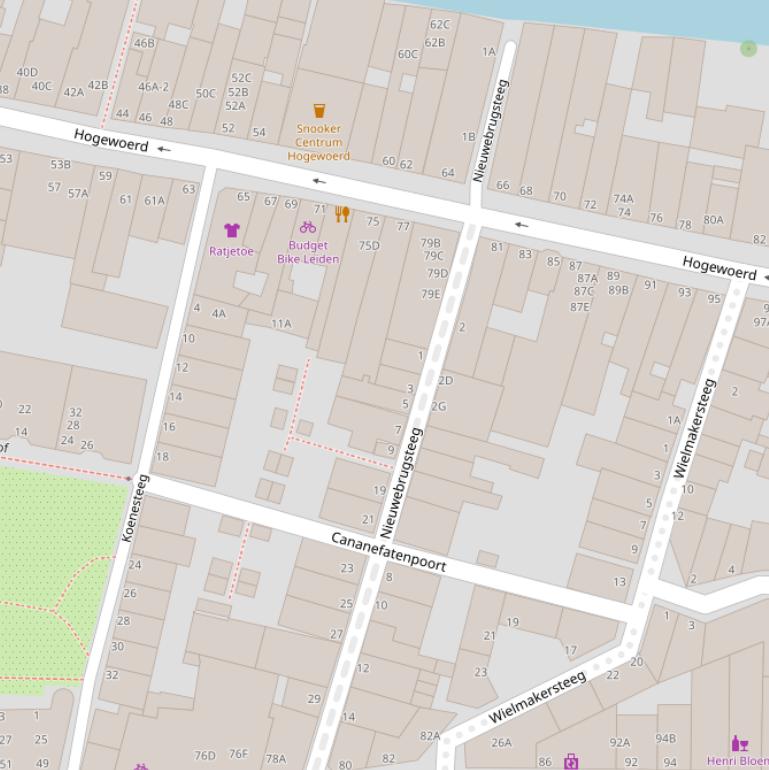 Kaart van de Nieuwebrugsteeg.