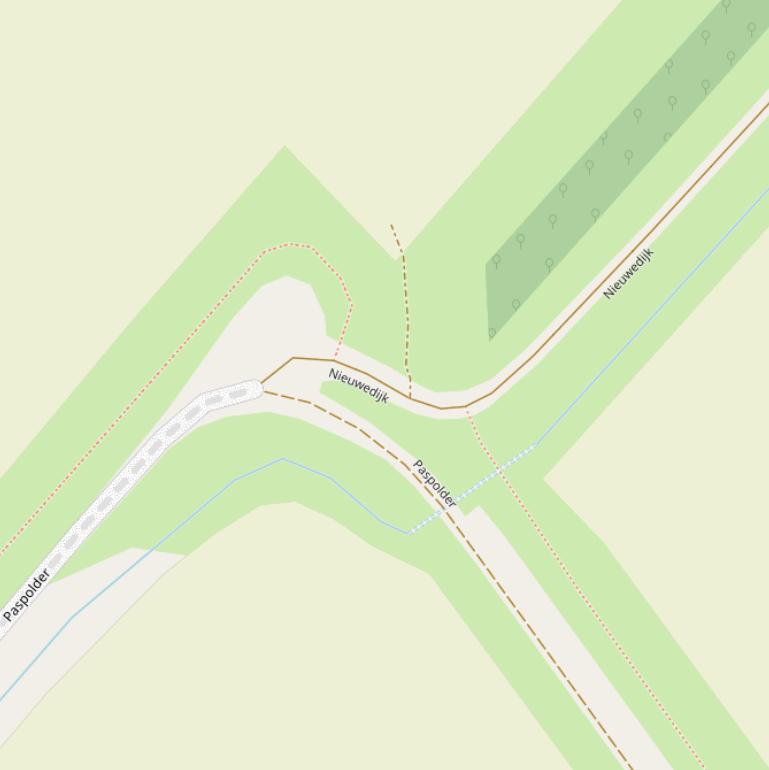 Kaart van de Nieuwedijk.