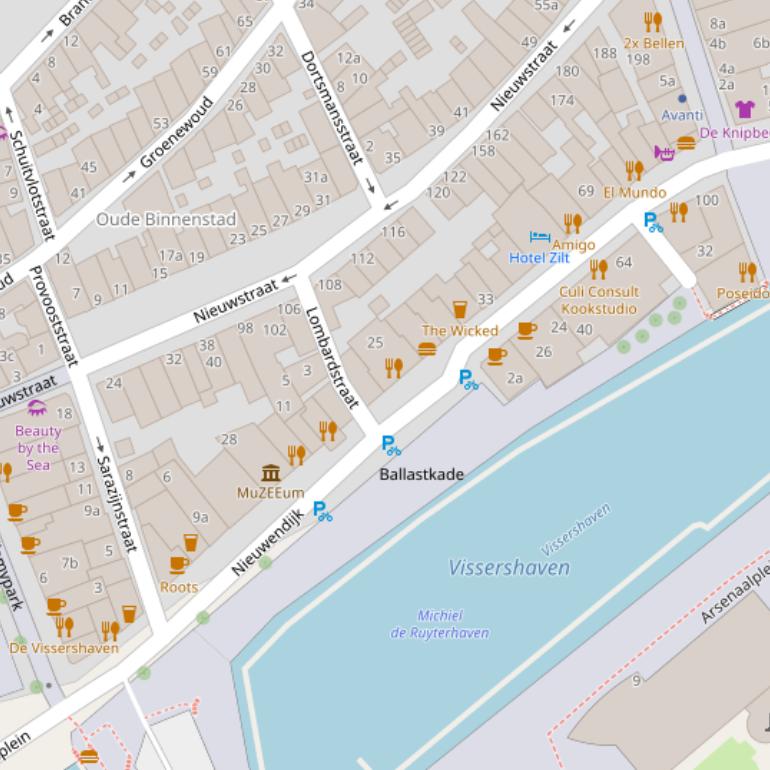 Kaart van de Nieuwendijk.