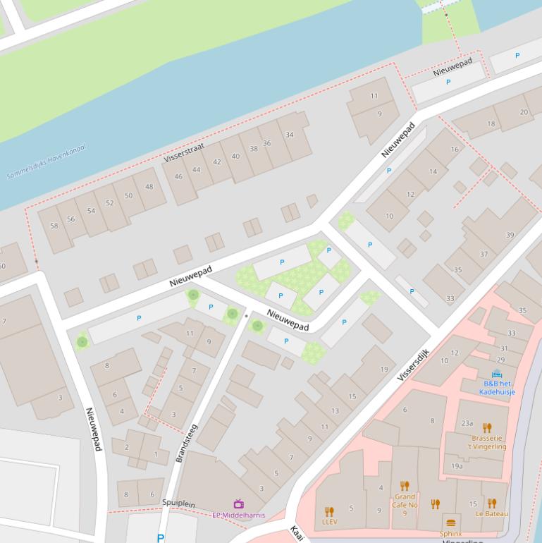 Kaart van het Nieuwepad.