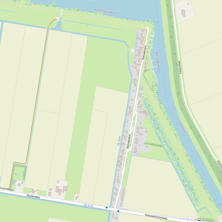 Kaart van de Nieuwesluis.