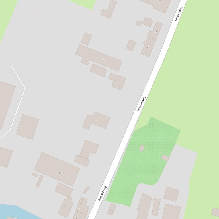 Kaart van de Nieuweweg.