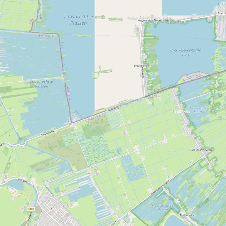 Kaart van de Nieuweweg.