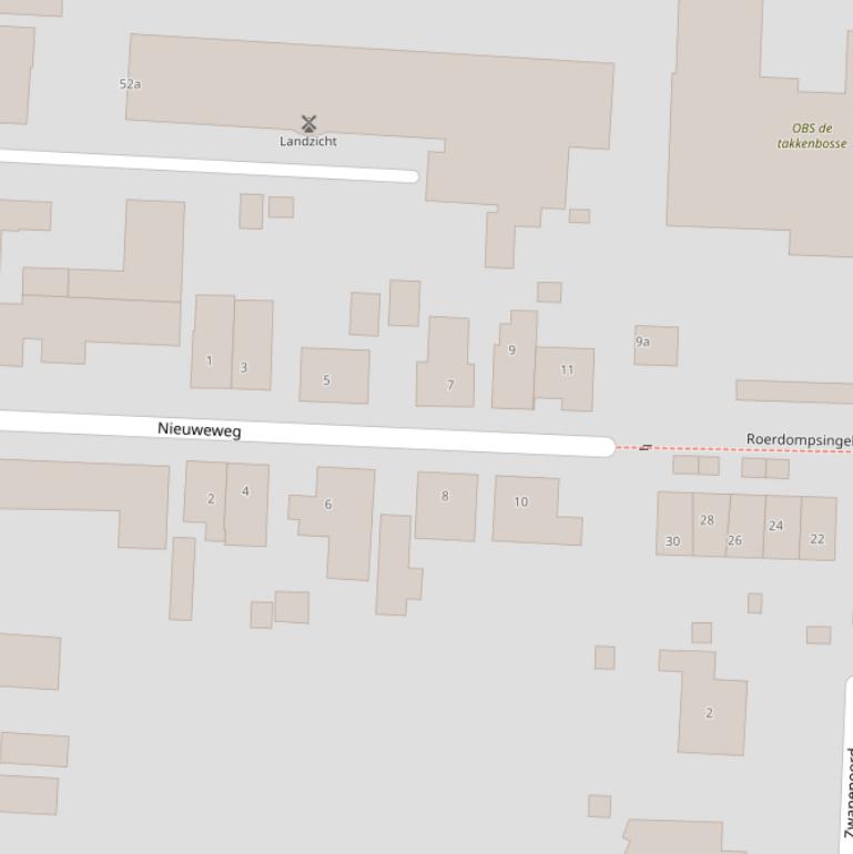 Kaart van de Nieuweweg.