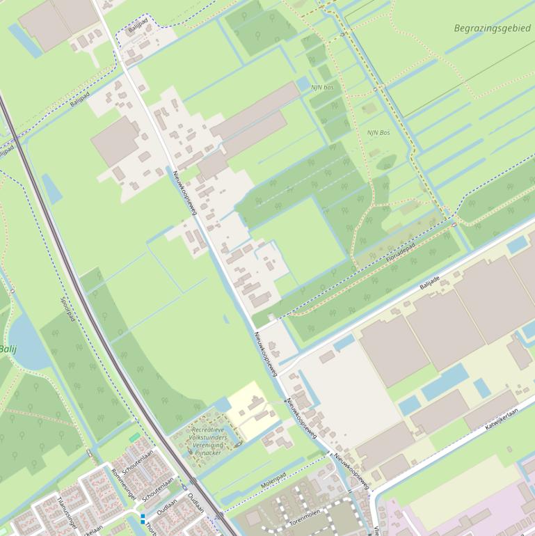 Kaart van de Nieuwkoopseweg.