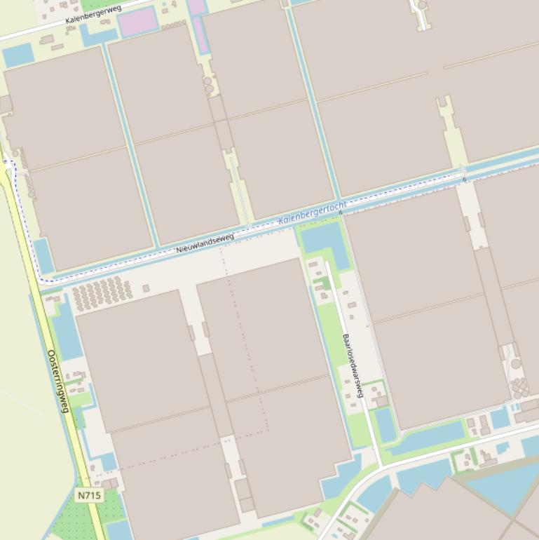 Kaart van de Nieuwlandseweg.