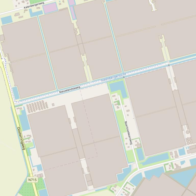 Kaart van de Nieuwlandseweg.