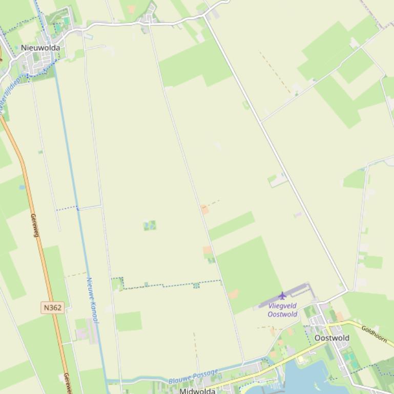 Kaart van de Nieuwlandseweg.