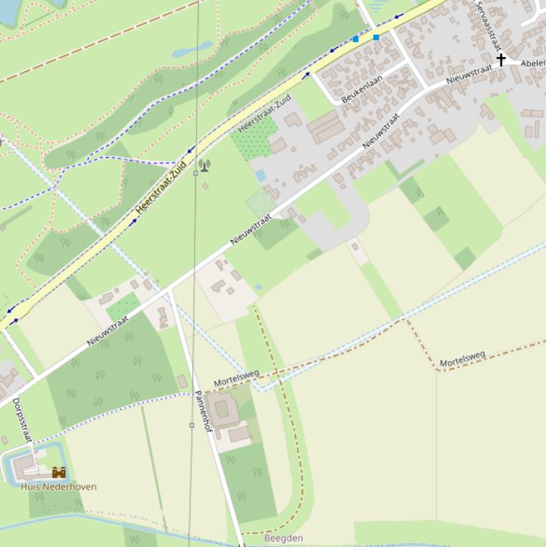 Kaart van de Nieuwstraat.