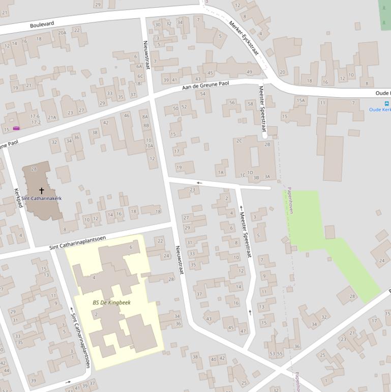 Kaart van de Nieuwstraat.