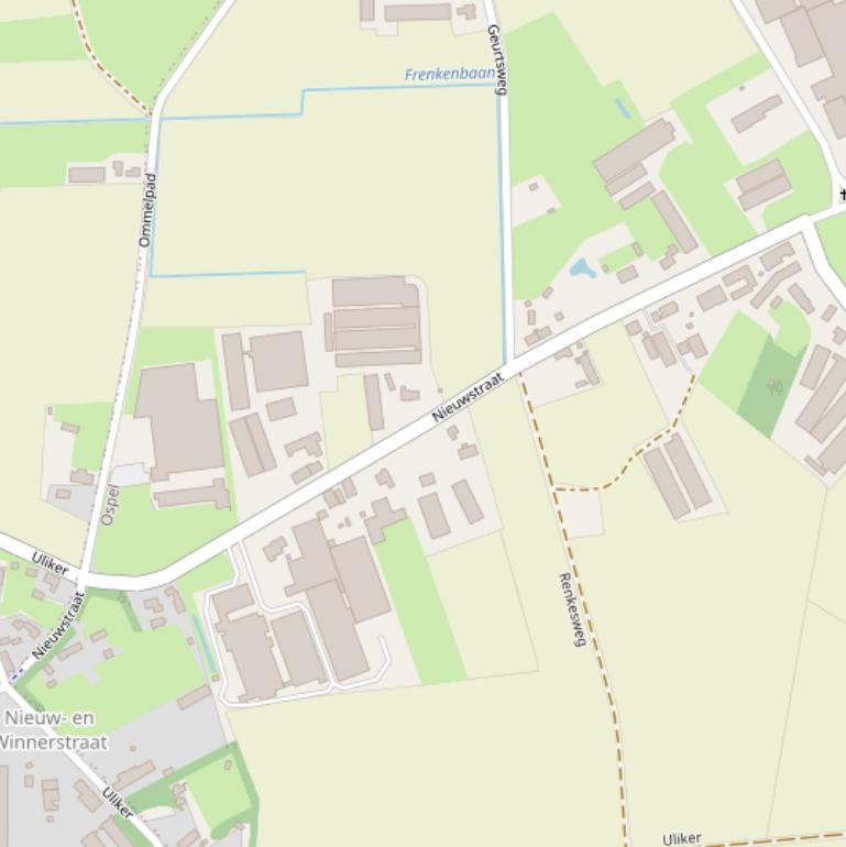 Kaart van de Nieuwstraat.