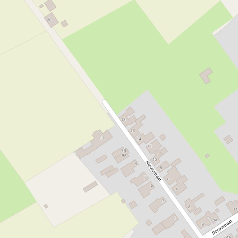 Kaart van de Nieuwstraat.