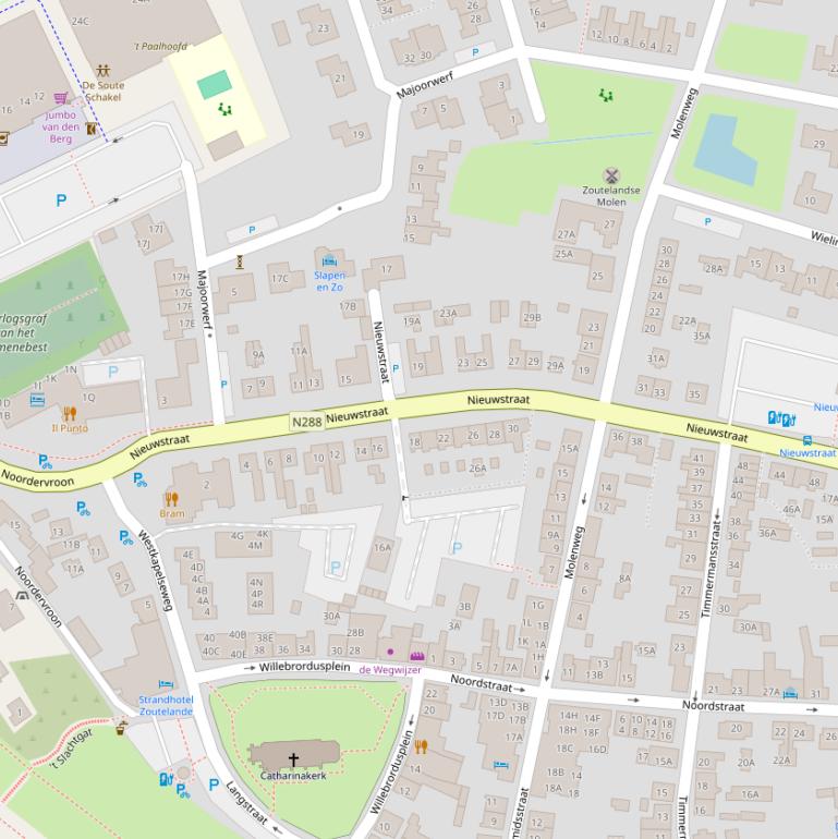 Kaart van de Nieuwstraat.