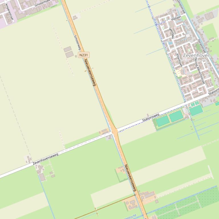 Kaart van de Nieuwveenseweg.