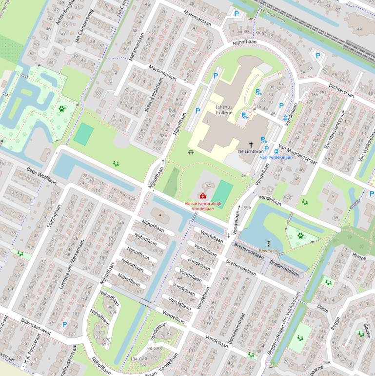 Kaart van de Nijhofflaan.