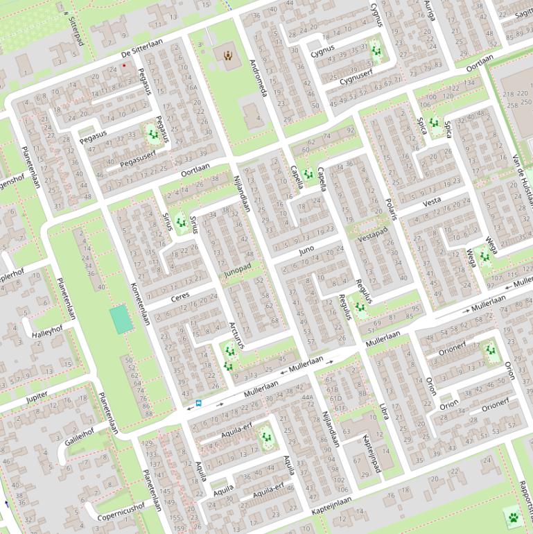 Kaart van de Nijlandlaan.