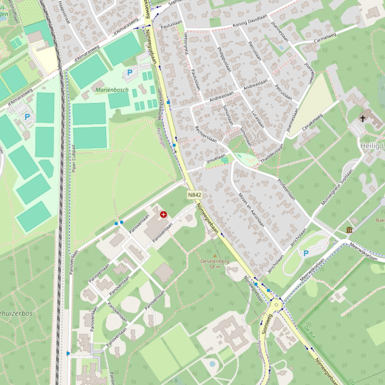 Kaart van  Nijmeegsebaan.