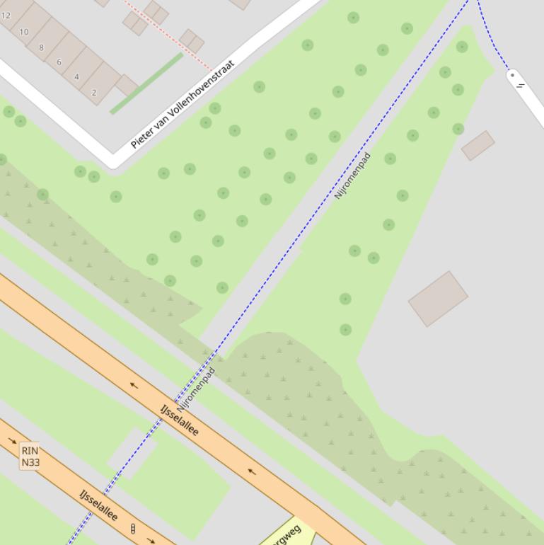 Kaart van het Nijromenpad.