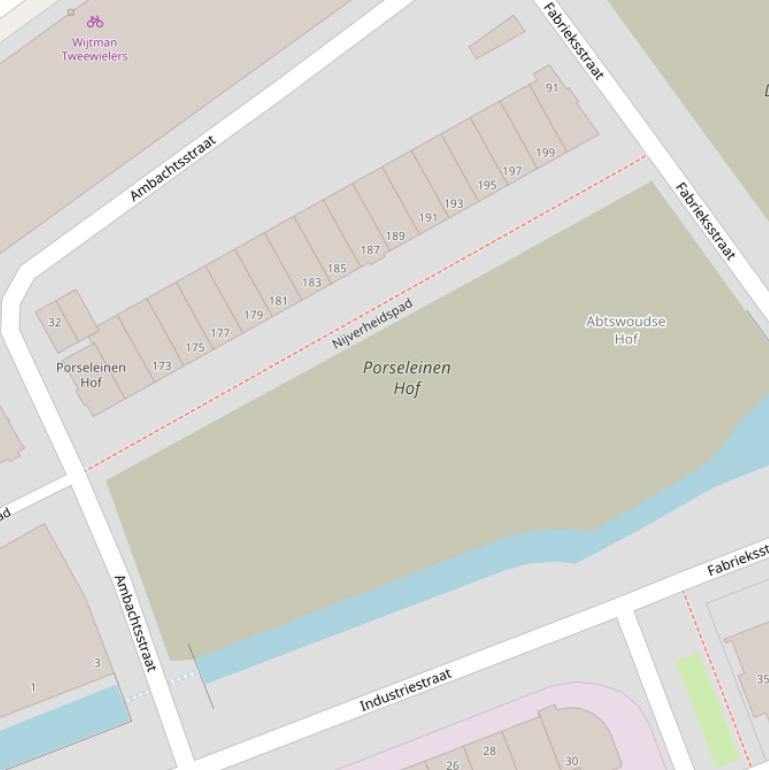 Kaart van de Nijverheidsstraat.