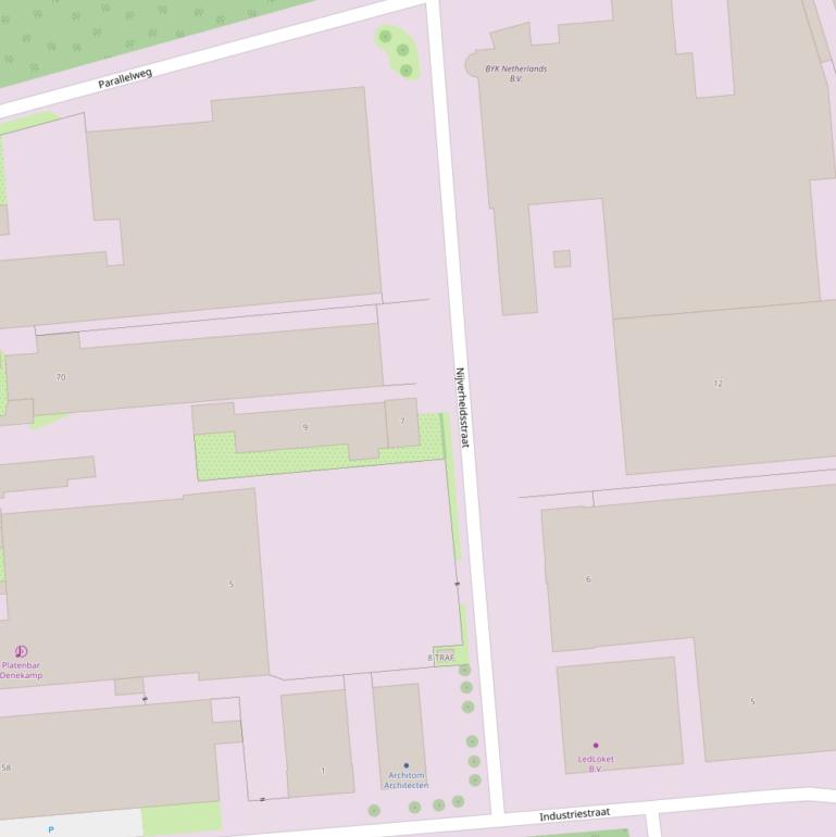 Kaart van de Nijverheidsstraat.