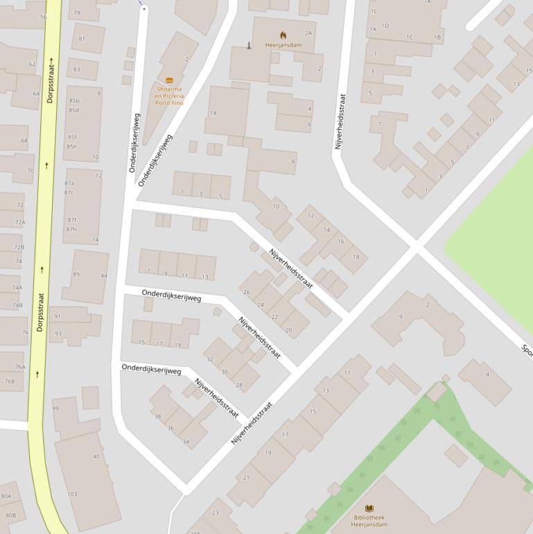 Kaart van de Nijverheidsstraat.