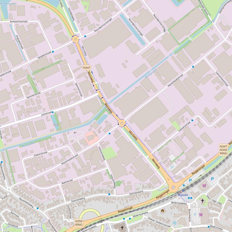 Kaart van de Nijverheidsstraat.