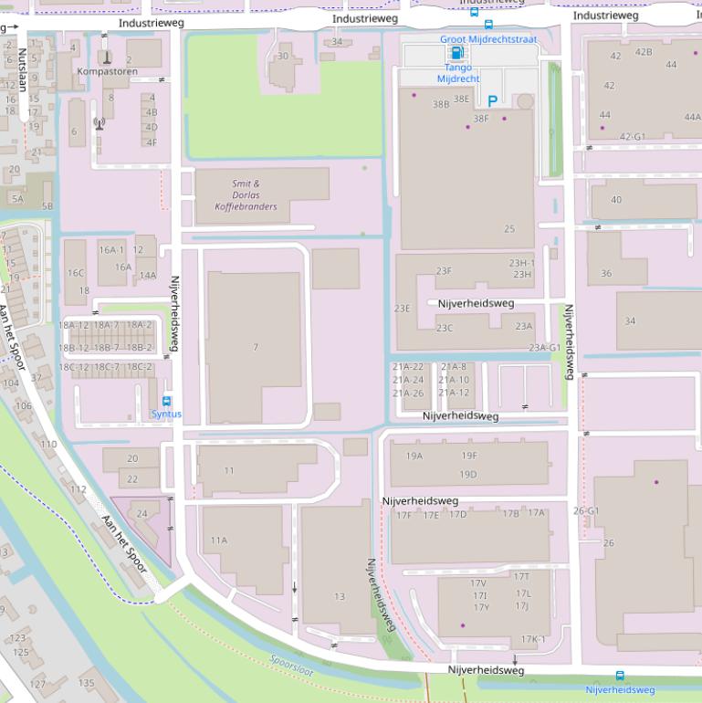 Kaart van de Nijverheidsweg.