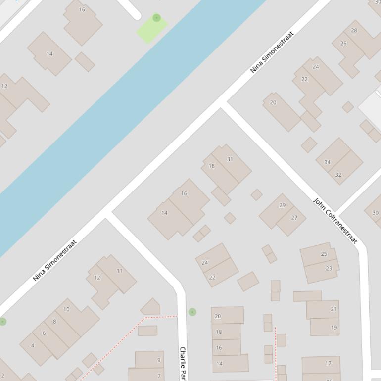 Kaart van de Nina Simonestraat.