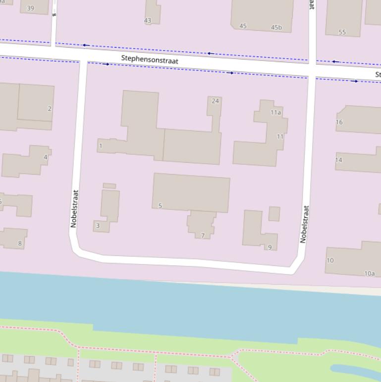 Kaart van de Nobelstraat.