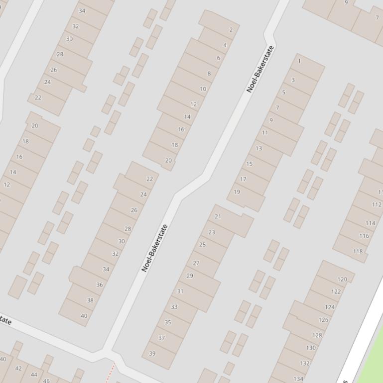 Kaart van  Noel-Bakerstate.