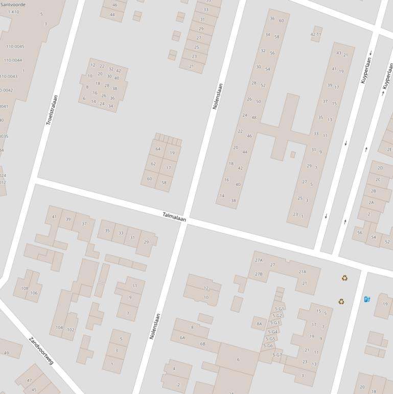 Kaart van de Nolenslaan.