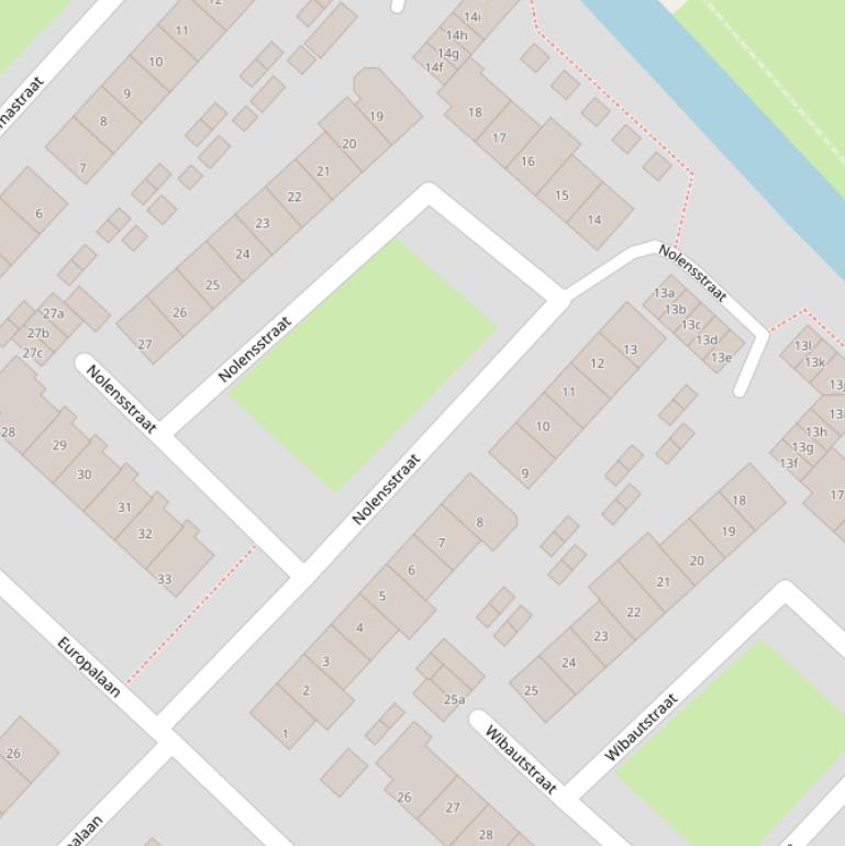 Kaart van de Nolensstraat.