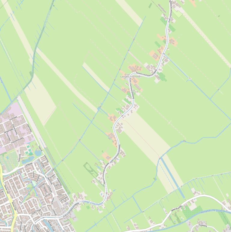 Kaart van de Noord-Linschoterzandweg.