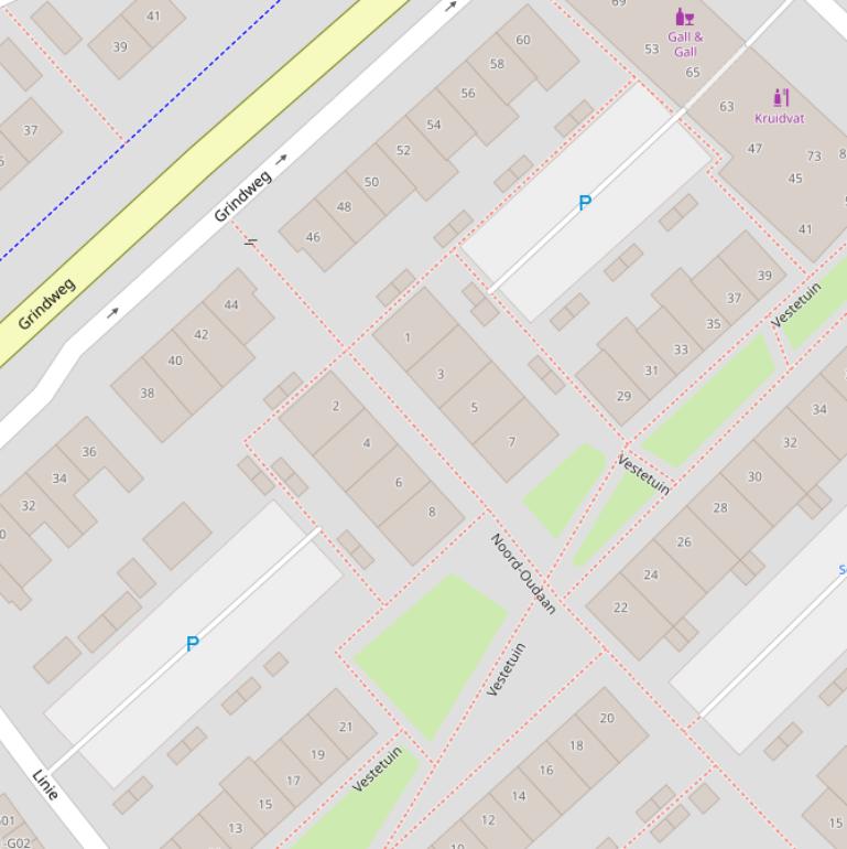 Kaart van  Noord-Oudaan.