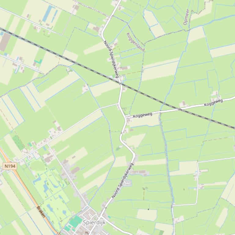 Kaart van de Noord-Spierdijkerweg.