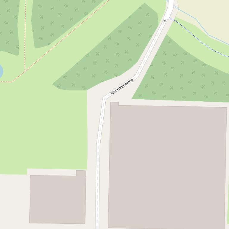 Kaart van de Noorddiepweg.