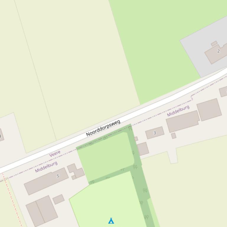 Kaart van de Noorddorpsweg.