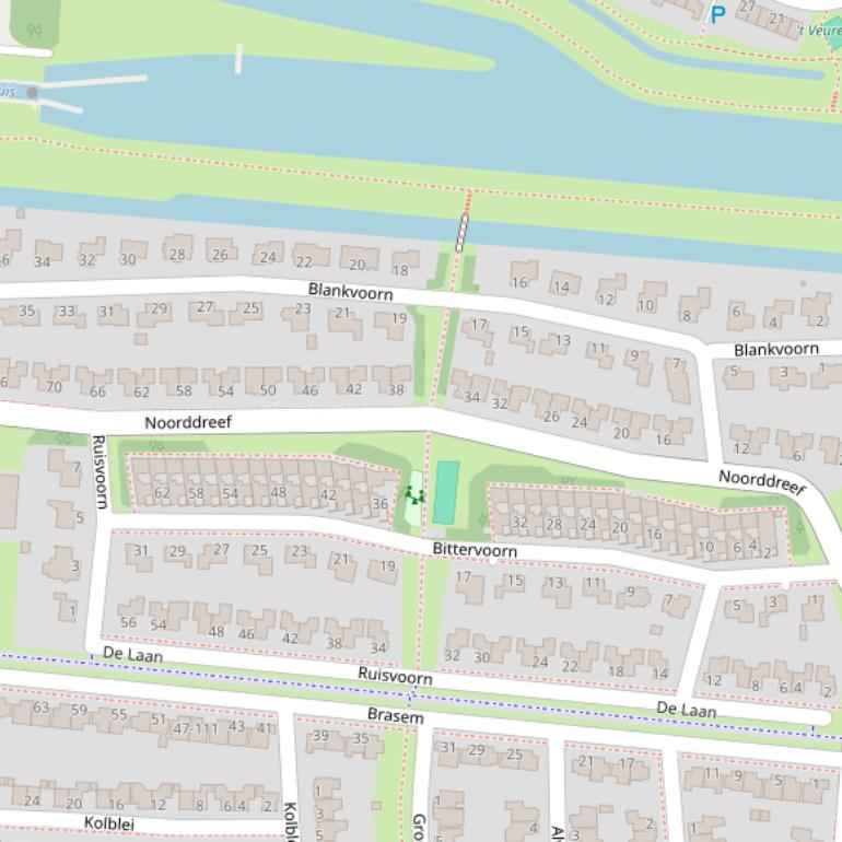Kaart van de Noorddreef.