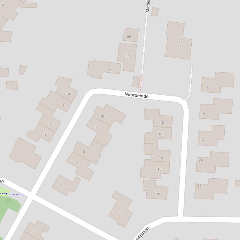 Kaart van  Noordeinde.