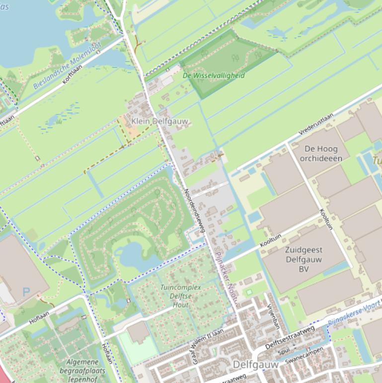 Kaart van de Noordeindseweg.